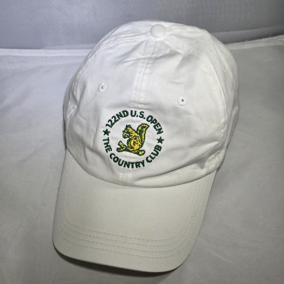 122nd US Open The Country Club Ahead White Strap Back Cotton Golf Hat - Picture 1 of 6